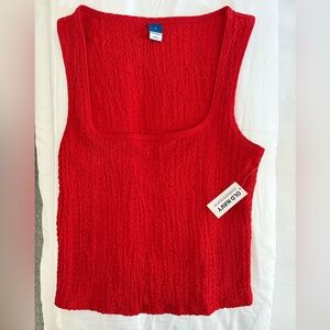 NWT Old Navy Red Textured Sleeveless Tank Top - Size S